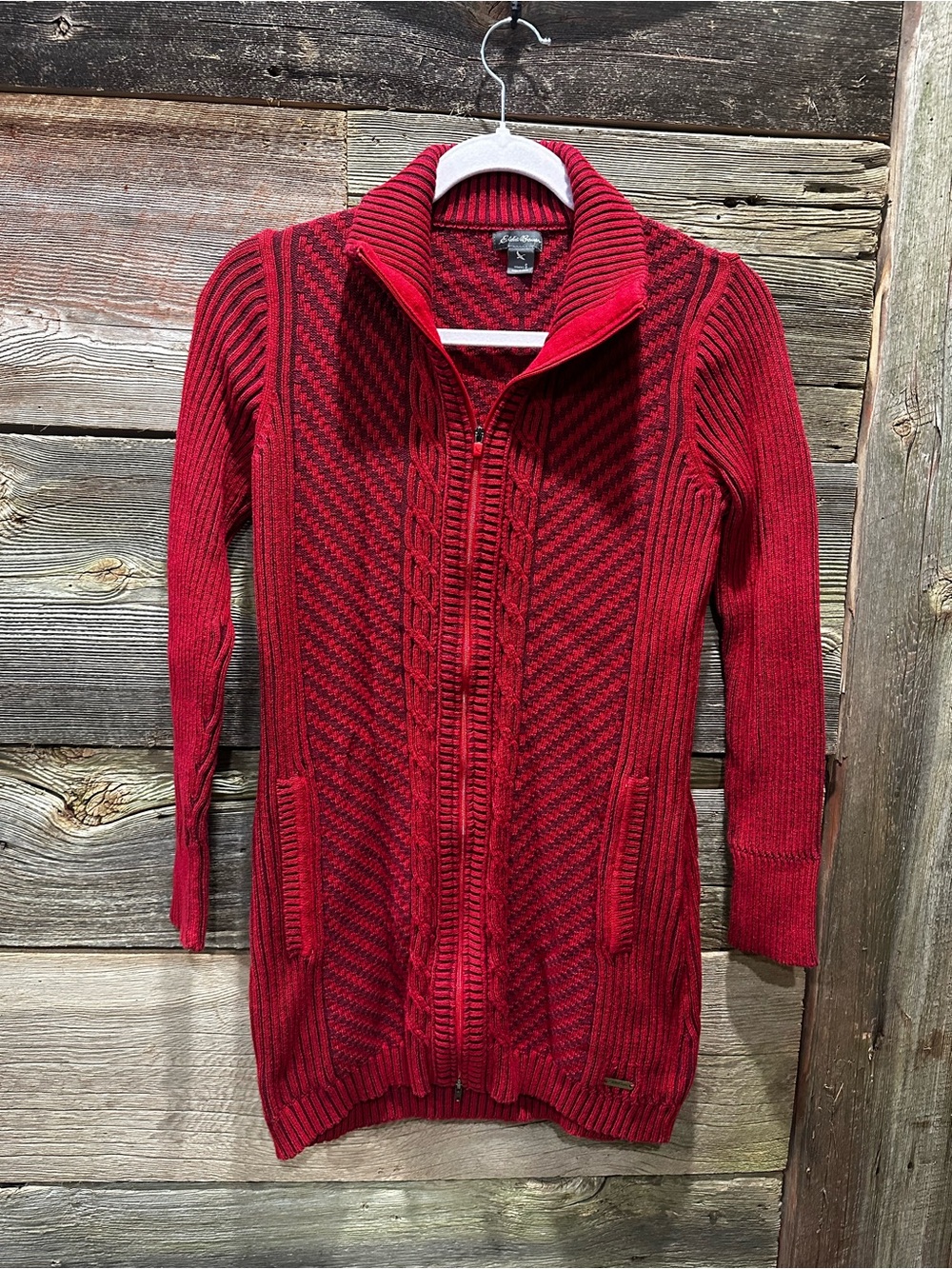 Eddie Bauer Women’s Longline Full-Zip Knit Cardigan Sweater Small Like New